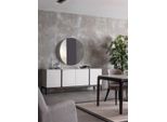 Credenza Soggiorno Specchio Lusso 2 Pezzi Grigio Jvmoebel