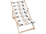 Lettino Dreamroots Pieghevole In Legno, Legno Di Faggio Fino A 130 Kg, Lettino Pieghevole Con Regolazione Dell'inclinazione Dello Schienale A 3 Livelli, Bohoelementspattern