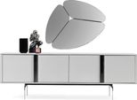 Mobile Credenza Specchio Soggiorno Design Di Lusso Nuovo Grigio 2Pz
