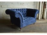 Poltrona Chesterfield Design Tv Imbottitura Divano Divano 1 Posto Tessile 369