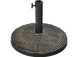 Portaombrelli Costway 10Kg, Portaombrelli Da Mercato Per Pali Di Ombrellone 38-48Mm, Base Per Ombrellone In Bronzo, Portaombrelli Da Balcone In Rattan, Portaombrelli Rotondo Per Giardino, Spiaggia, Piscina