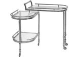 Casa Padrino Carrello Portavivande Argento 75 X 40 X H. 75 Cm - Carrello Ovale In Metallo Con Piatti In Vetro - Carrello Per Hotel Ristorante Catering - Accessori Per Hotel & Ristoranti