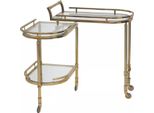 Casa Padrino Carrello Portavivande Oro 75 X 40 X H. 75 Cm - Carrello Ovale In Metallo Con Piatti In Vetro - Carrello Gastronomia Hotel Ristorante - Accessori Hotel E Ristoranti