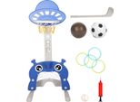 Jopassy Canestro 4 In 1 Bambini Basket Stand Altezza Regolabile Sistema Basket Campo Da Gioco Calcio Porta Golf Anello Di Lancio