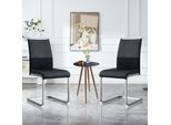Sedie Per Sala Da Pranzo Flieks, Set Di 2 Sedie Imbottite, Sedia Da Ufficio A Sbalzo Con Schienale, Sedia Da Cucina Con Rivestimento In Ecopelle, Nero
