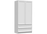 Armadio Guardaroba 90 Cm Con Cassetti Tambet - Bianco