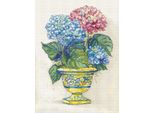 Set Punto Croce Letistitch "Fiori D'ortensia"", Schema Contato, 30X22Cm"