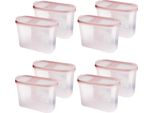 Barattoli Con Coperchio Da 1,4 Litri (Confezione Da 8 / Rosa Antico), Contenitore Ermetico Per Alimenti Sfusi Senza Bpa, Set Di Contenitori Per Alimenti - Barattoli Per Alimenti Con Coperchio A Cerniera