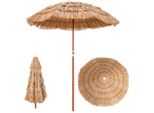 Costway Ombrellone Hawaii, Ombrellone Da Spiaggia In Pp-Straw Inclinabile, Ombrellone Da Giardino Ombrellone Da Mercato Regolabile In Altezza, Protezione Uv, Ombrellone In Pp-Straw Con Borsa Da Trasporto