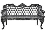 Casa Padrino Panca Da Giardino Barocca Nera 159 X H. 93 Cm - Sontuosa Panca Da Giardino In Ghisa - Mobili Da Giardino In Ghisa - Mobili Da Giardino Barocchi - Mobili Da Giardino Barocchi
