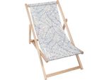 Lettino Dreamroots Pieghevole In Legno Fino A 130 Kg, Lettino Pieghevole Con Regolazione Dell'inclinazione Dello Schienale In 3 Fasi, Contour Tropical Palm