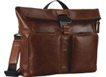 Leonhard Heyden Pelle Borsa A Tracolla Borsa A Tracolla Con Scomparto Per Laptop Porto Messenger Brown Marrone