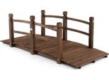 Ponte Per Laghetto Costway Con Ringhiera, Ponte Da Giardino 171 X 76,5 X 58,5 Cm, Ponte Ornamentale Che Può Sopportare Carichi Fino A 150 Kg, In Legno Di Abete