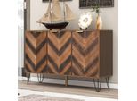 Flieks Credenza Con 3 Ante, Armadi Da Soggiorno Cassettiera Comodino Per Corridoio Soggiorno Camera Da Letto, 120X38X76,5Cm