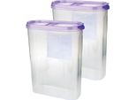 Barattoli Con Coperchio 2,8 Litri (Confezione Da 2 / Viola), Contenitore Ermetico Per Alimenti Sfusi Senza Bpa, Set Di Contenitori Per La Conservazione - Barattoli Per La Conservazione Degli Alimenti Con Coperchio A Cerniera