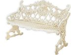 Casa Padrino Panca Da Giardino Barocca Bianco Crema 117 X H. 81,5 Cm - Magnifica Panca Da Giardino In Ghisa - Mobili Da Giardino In Ghisa - Mobili Da Giardino Barocchi - Mobili Da Giardino Barocchi