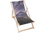 Sdraio Dreamroots Pieghevole In Legno Fino A 130 Kg, Sdraio Pieghevole Con Regolazione Dell'inclinazione Dello Schienale In 3 Fasi, Vulcano