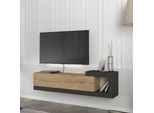 Mobile Tv 'Luhanka' 150X29,5X38,5Cm Rovere / Antracite