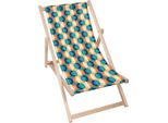 Sdraio Dreamroots Pieghevole In Legno Fino A 130 Kg, Sdraio Pieghevole Con Regolazione Dell'inclinazione Dello Schienale In 3 Fasi, Cerchi Geometrici