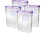 Barattoli Per La Conservazione Con Coperchio 2,8 Litri (Confezione Da 4 / Viola), Contenitore Ermetico Per Alimenti Sfusi Senza Bpa, Set Di Contenitori Per La Conservazione - Barattoli Per La Conservazione Degli Alimenti Con Coperchio A Cerniera