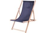 Sdraio Kadax, Sedia Da Spiaggia In Legno, Lettino "Tulon"" Con Portata Fino A 120 Kg, Blu Scuro"