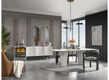 Set Sala Da Pranzo Tavolo+4X Sedie+Seduta+2X Specchio Legno 8 Pz Jvmoebel