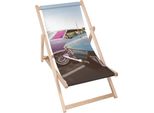 Lettino Dreamroots Pieghevole In Legno, Legno Di Faggio Fino A 130 Kg, Lettino Pieghevole Con Regolazione Dell'inclinazione Dello Schienale In 3 Fasi, Pink Car