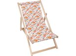 Sdraio Dreamroots Pieghevole In Legno Fino A 130 Kg, Sdraio Pieghevole Con Regolazione Dell'inclinazione Dello Schienale In 3 Fasi, Calendula Arancione