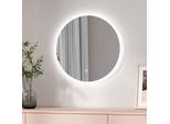 Emke Led Specchio Da Bagno Rotondo Diametro 50CM, Specchio Da Bagno Con Illuminazione Bianca Fredda, Specchio Da Parete Con Interruttore A Sfioramento