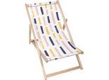 Sdraio Dreamroots Pieghevole In Legno Fino A 130 Kg, Lettino Prendisole Pieghevole Con Regolazione Dell'inclinazione Dello Schienale In 3 Fasi, Pennellate Moderne