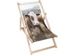 Lettino Dreamroots Pieghevole In Legno, Legno Di Faggio Fino A 130 Kg, Lettino Pieghevole Con Regolazione Dell'inclinazione Dello Schienale In 3 Fasi, Cow