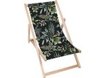 Lettino Pieghevole In Legno Dreamroots, Fino A 130 Kg, Lettino Pieghevole Con Regolazione Dell'inclinazione Dello Schienale In 3 Fasi, Watercolour Elegant Floral