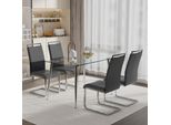 Flieks Sedie Per Sala Da Pranzo, Set Di 2 Sedie Imbottite, Sedia Da Ufficio A Sbalzo Con Schienale, Sedia Da Cucina Con Rivestimento In Ecopelle, Grigio