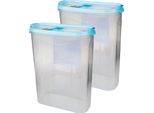 Barattoli Con Coperchio Da 2,8 Litri (Confezione Da 2 / Turchese), Contenitore Ermetico Per Alimenti Sfusi Senza Bpa, Set Di Contenitori Per Alimenti - Barattoli Per Alimenti Con Coperchio A Cerniera