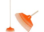 Rastrello Per Foglie Strend Pro R132, 23 Denti, 42 Cm, In Plastica, Manico In Legno 1500 Mm, Lunghezza Totale 163 Cm