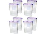 Barattoli Con Coperchio Da 2,8 Litri (Confezione Da 8 / Viola), Contenitore Ermetico Per Alimenti Sfusi Senza Bpa, Set Di Contenitori Per La Conservazione - Barattoli Per Alimenti Con Coperchio A Cerniera