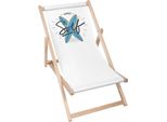 Sdraio Dreamroots Pieghevole In Legno Fino A 130 Kg, Lettino Prendisole 130 Kg, Lettino Prendisole Pieghevole Con Regolazione Dell'inclinazione Dello Schienale In 3 Fasi, Waves Surf