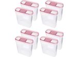 Barattoli Con Coperchio Da 4,5 Litri (Confezione Da 8 / Rosa Antico), Contenitore Ermetico Per Alimenti Sfusi Senza Bpa, Set Di Contenitori Per Alimenti - Barattoli Per Alimenti Con Coperchio A Cerniera