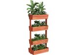 Wisfor Aiuola Verticale Con 4 Cassette, Cassetta Per Fioriera, Fioriera Per Letto Rialzato, Letto Per Terrazza, Balcone E Giardino