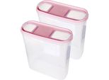 Barattoli Con Coperchio 4,5 Litri (Confezione Da 2 / Rosa Antico), Contenitore Ermetico Per Alimenti Sfusi Senza Bpa, Set Di Contenitori Per Alimenti - Barattoli Per Alimenti Con Coperchio A Cerniera
