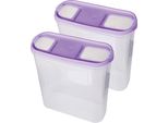 Barattoli Per La Conservazione Con Coperchio 4,5 Litri (Confezione Da 2 / Viola), Contenitore Ermetico Per Alimenti Sfusi Senza Bpa, Set Di Contenitori Per La Conservazione - Barattoli Per La Conservazione Degli Alimenti Con Coperchio A Cerniera