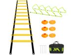 Fiqops Agility Training Set Coordination Ladder Football Hats Coordination Hurdles Adjustable Speed/Agility Training Aid For Children