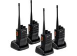 Retevis RB646 IP67 Impermeabile Walkie Talkie, PMR446 Portatile Piccola Radio A Due Vie, Vox Allarme Di Emergenza Caricatore Usb, Radio Portatile Per La Scuola Cantiere (Nero, 4 Pezzi)