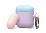 Custodia Da Appendere Elago Duo Per Airpods 2 / Airpods 1 Corpo-Lavanda / Parte Superiore-Blu Pastello E Rosa Tenue
