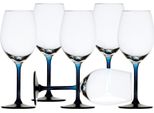 Set Di Bicchieri Da Vino, 6 Pezzi, Party Blue, Ecozen, Infrangibile