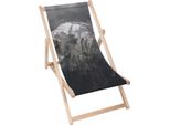 Lettino Dreamroots Pieghevole In Legno, Legno Di Faggio Fino A 130 Kg, Lettino Pieghevole Con Regolazione Dell'inclinazione Dello Schienale In 3 Fasi, Dark Mountains
