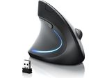 Csl - Mouse Senza Fili Per Mancini - Mouse Verticale Senza Fili Bluetooth E 2,4 Ghz - Verticale Ergonomico - Prevenzione Del Braccio Del Mouse - Per Pc Laptop Notebook