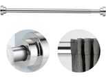 Binario Per Tende Da Doccia Da 50 Cm Senza Foratura, Regolabile Da 55 Cm A 85 Cm, Binario Telescopico Estensibile Per Doccia E Bagno, Binario Per Tende In Acciaio Inox Per Il Fissaggio, Binario Per Cappotti In Argento