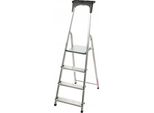 Scala In Alluminio Kadax, Scala A Gradini "Vulvik"" Fino A 125 Kg, Scala A Pioli, Scala Di Sicurezza In Alluminio, 4 Gradini"