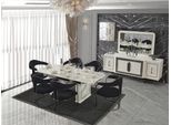 Set Sala Da Pranzo Tavolo Da Pranzo 6хSedie Credenza+Specchio 9Pz Jvmoebel